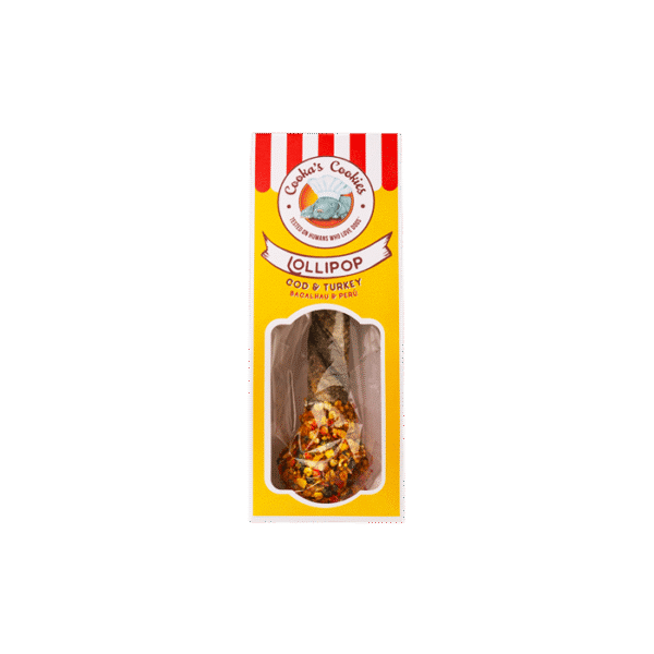 COOKAS COOKIES LOLLIPOP COD & TURKEY 30G