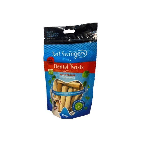 TAIL SWINGERS SMALL TWISTS DENTAL PEACH 130G