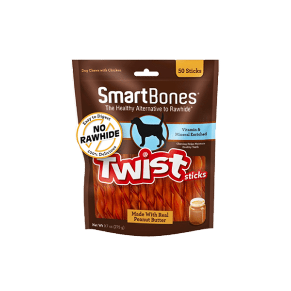 SMARTBONES TWISTS WITH PEANUT BUTTER 275G