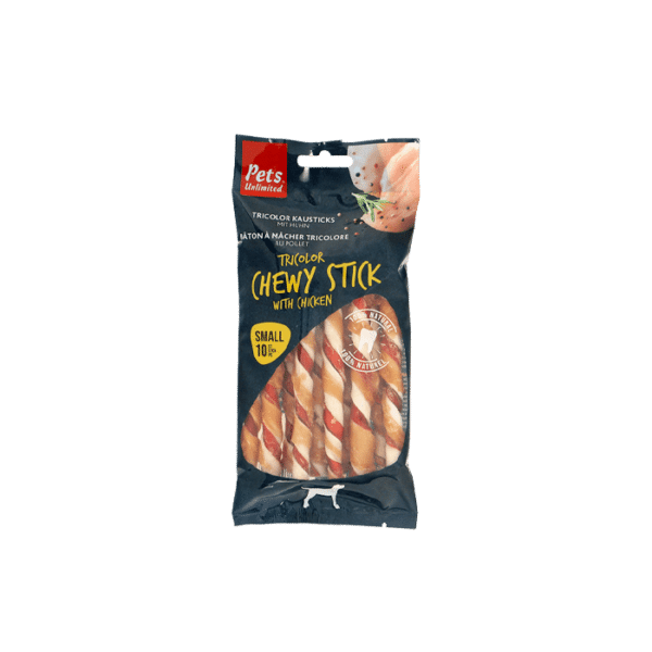 PETS TRICOLOR CHEW STICKS CHICKEN 100G