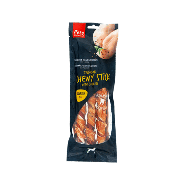 PETS TRICOLOR CHEW STICKS CHICKEN 240G