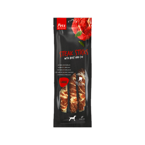 PETS TRICOLOR CHEW STICKS BEEF 3*240G
