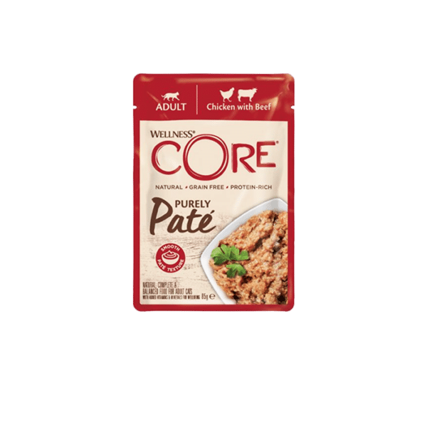 WELLNESS CORE PURELY PATE CHICKEN & BEEF 85G
