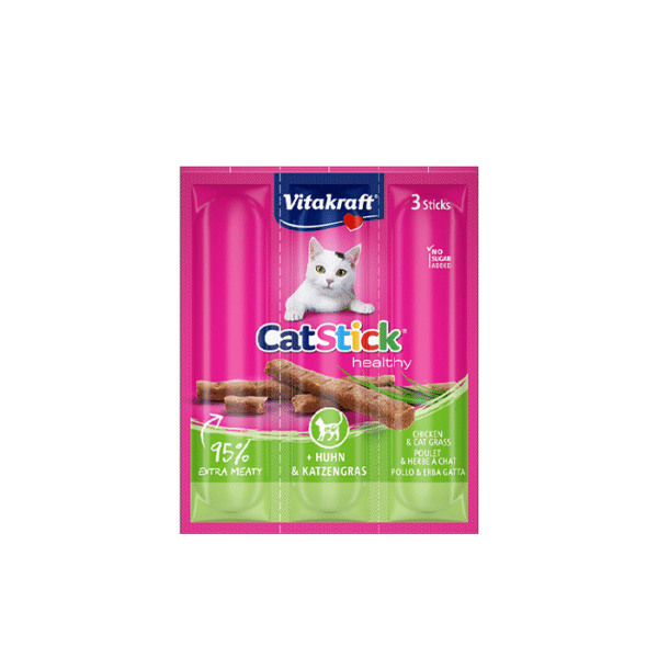 VITAKRAFT CATSTICK MINI CHICKEN & CAT GRASS