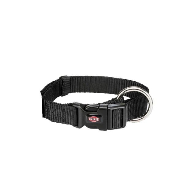 TRIXIE PREMIUM DOG COLLAR BLACK S-MEDIUM