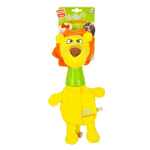 GIGWI LION PLUSH WITH TPR NECK