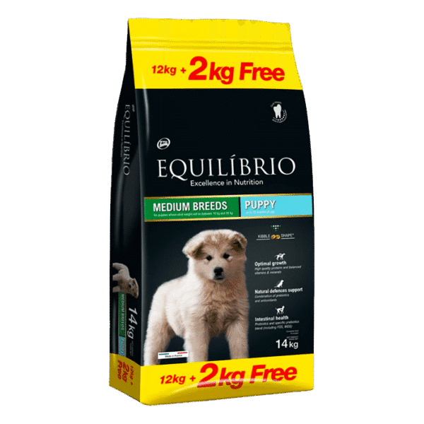 EQUILIBRIO MEDIUM BREED PUPPY CHICKEN AND RICE 12 KG