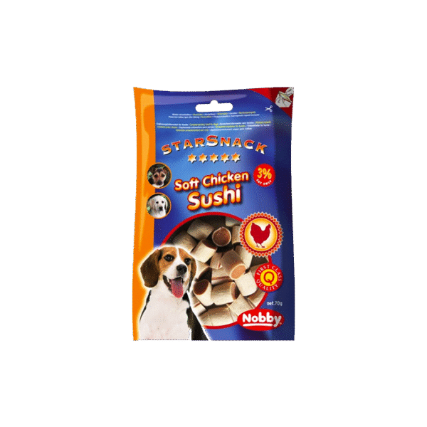 STARSNACK MINI SOFT SUSHI CHICKEN 70G