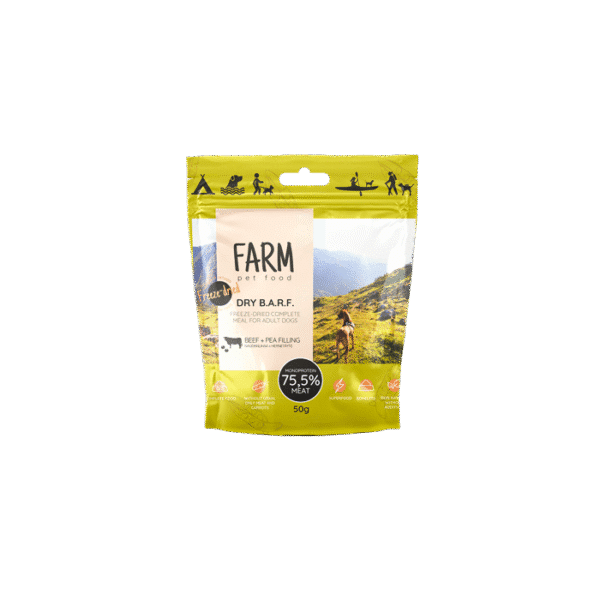 FARM PET FREEZE DRIED BEEF & PEAS 50GR