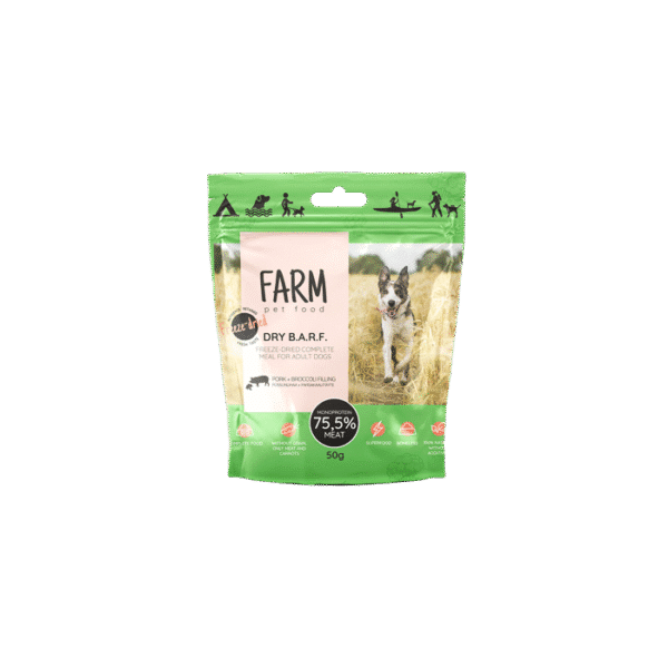 FARM PET FREEZE DRIED PORK & BROCCOLI 50GR