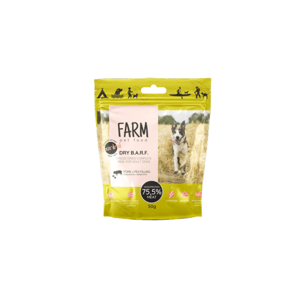 FARM PET FREEZE DRIED PORK & PEAS 50GR