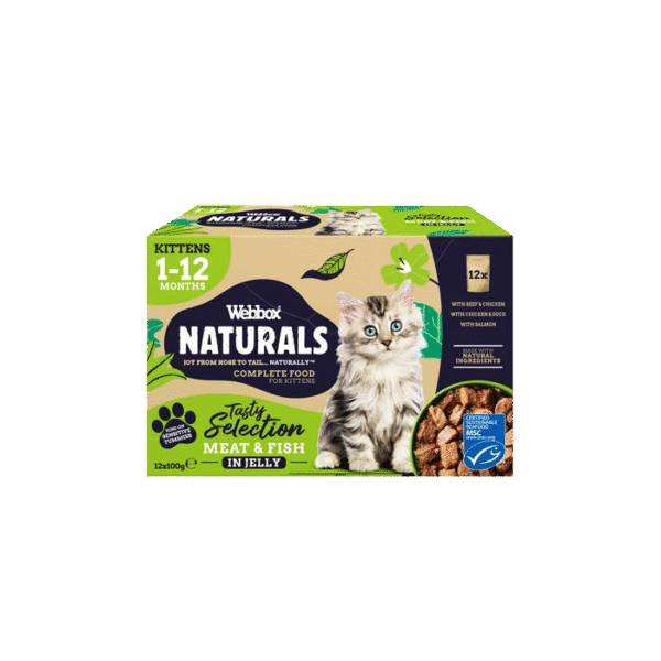 WEBBOX NATURALS KITTEN TASTY SELECTION MEAT & FISH  12*100G