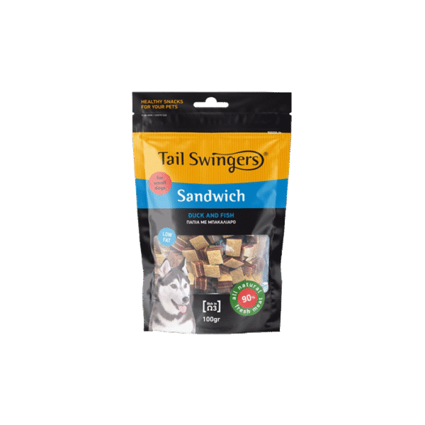 TAIL SWINGERS SANDWICH DUCK & FISH 100G