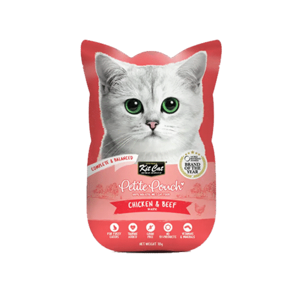 KITCAT PETITE POUCH CHICKEN & BEEF 70G