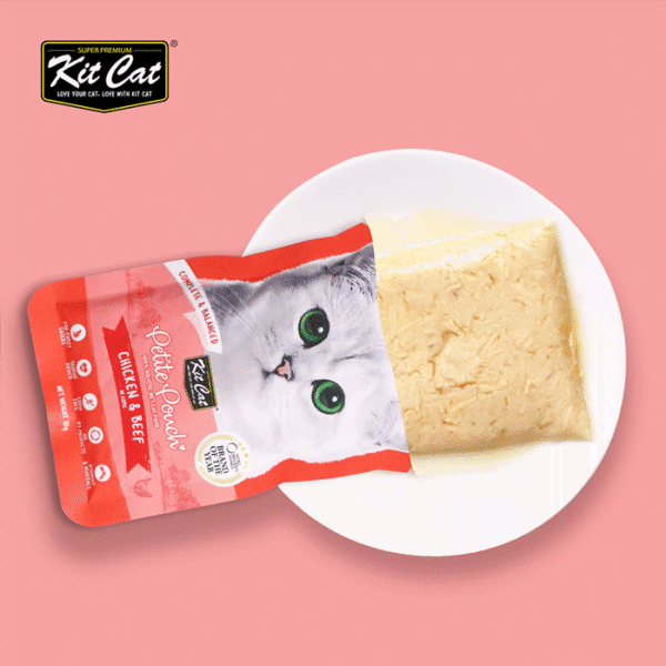 KITCAT PETITE POUCH CHICKEN & BEEF 70G - Image 2