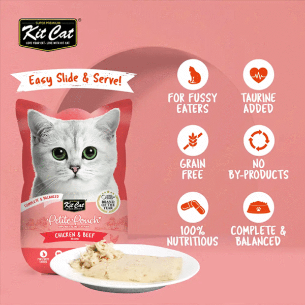 KITCAT PETITE POUCH CHICKEN & BEEF 70G - Image 3