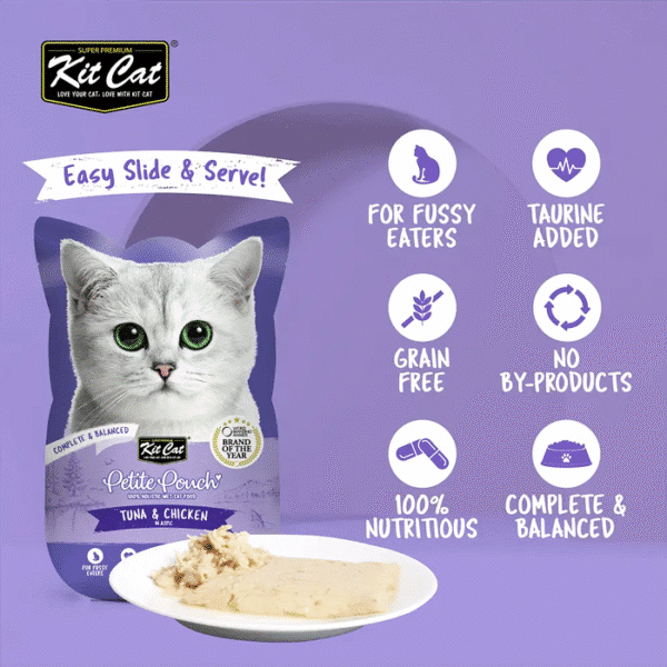 KITCAT PETITE POUCH TUNA & CHICKEN 70G - Image 3