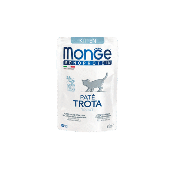 MONGE MONOPROTEIN KITTEN TROUT 85G