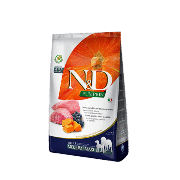 N&D M-MAXI ADULT PUMPKIN, LAMB & BLUEBERRY 2.5 KG