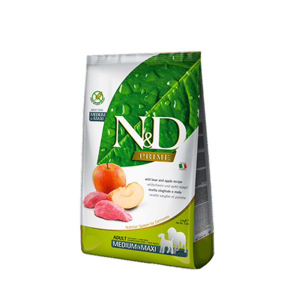 N&D PRIME MEDIUM & MAXI WILD BOAR & APPLE 2.5 KG