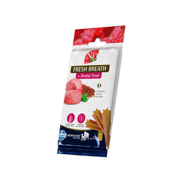 N&D DENTAL TREAT LAMB,QUINOA & MINT 100G