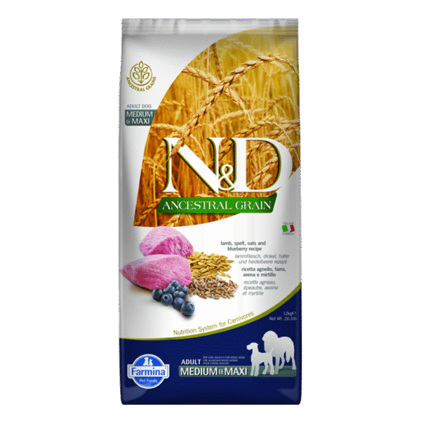 N&D M-MAXI ADULT LAMB & BLUEBERRY 12KG