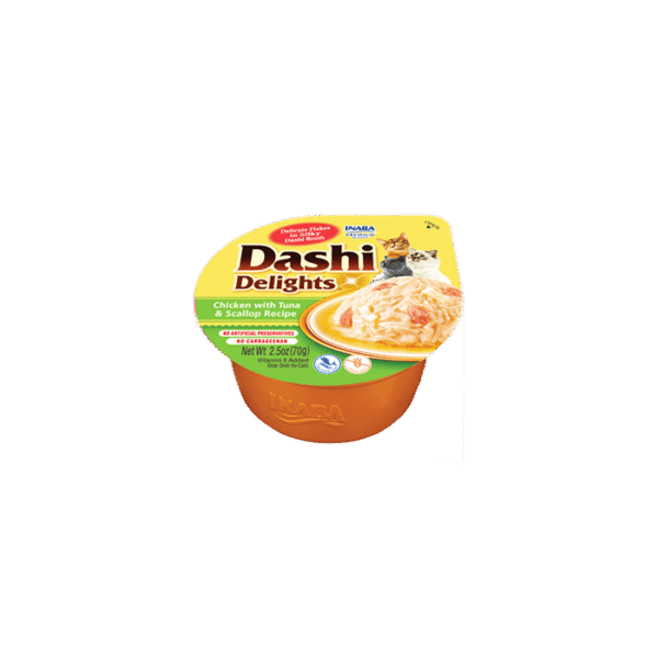 INABA DASHI DELIGHTS CHICKEN, TUNA & SCALLOP 70G