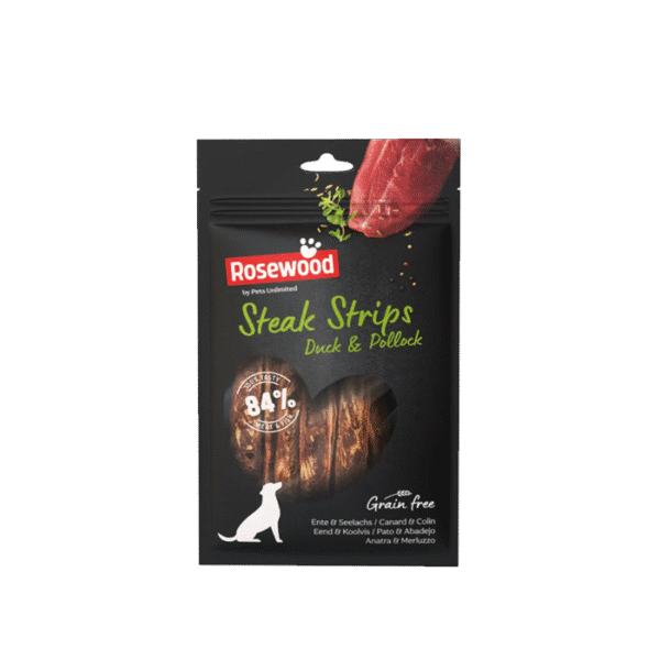 PETS CHEW STRIPS DUCK & POLLOCK 100G