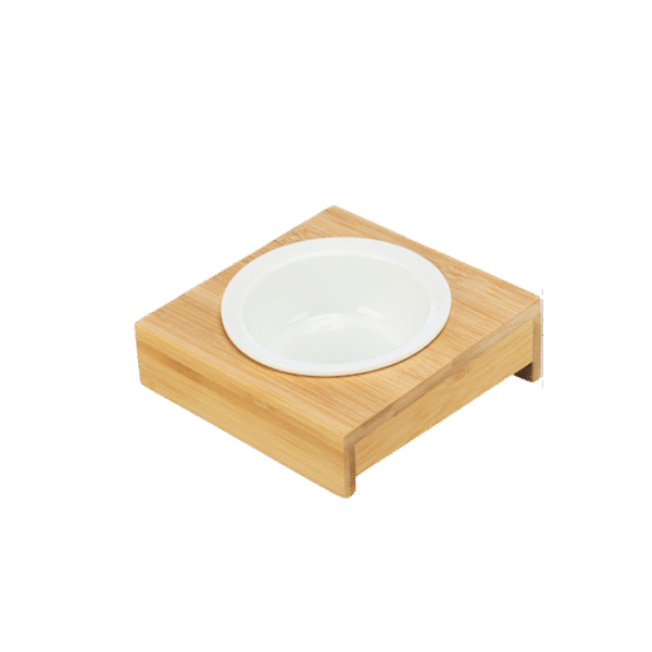 TRIXIE CERAMIC BOWL & BAMBOO HOLDER