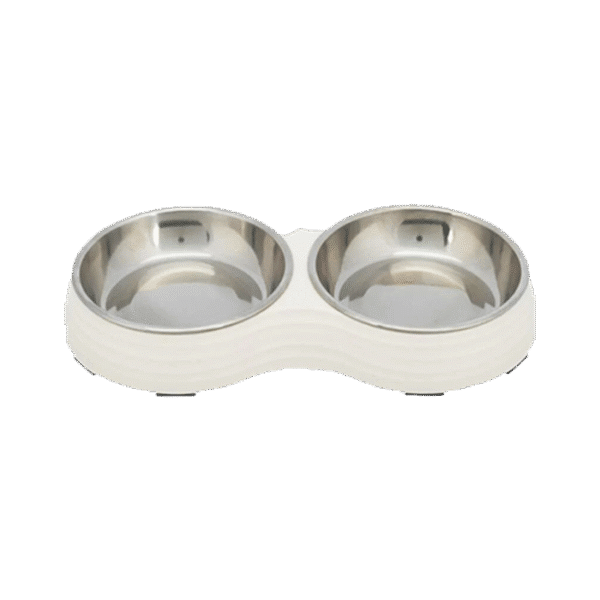 TRIXIE BOWL SET FLAT MELAMINE & ST.STEEL 2X0.2L