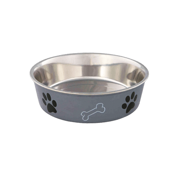 TRIXIE HUNGRY BOWL STAINLESS STEEL RUBBER BASE