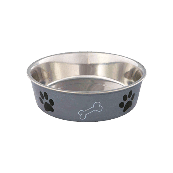 TRIXIE HUNGRY BOWL STAINLESS STEEL RUBBER BASE