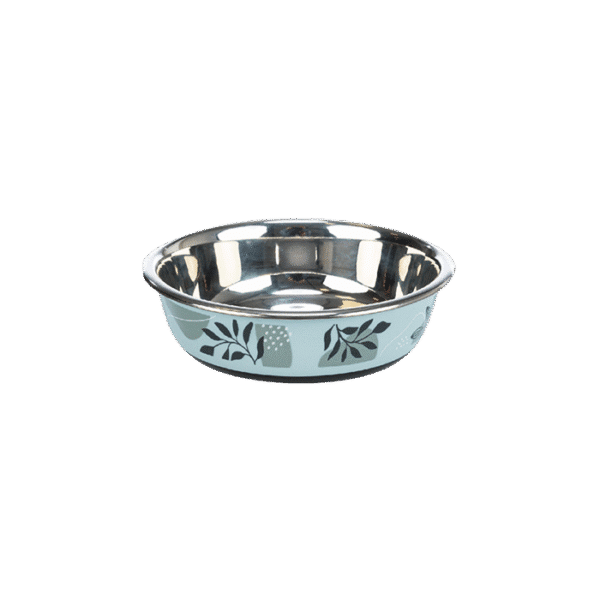 TRIXIE FLAT BOWL STAINLESS STL RUBBER BASE