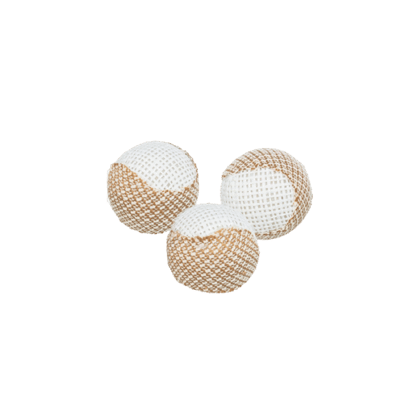 TRIXIE SET OF RATTLE BALLS JUTE 5CM 3PCS