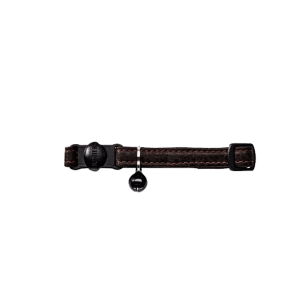 HUNTER CAT COLLAR DARK BROWN BISON LEATHER