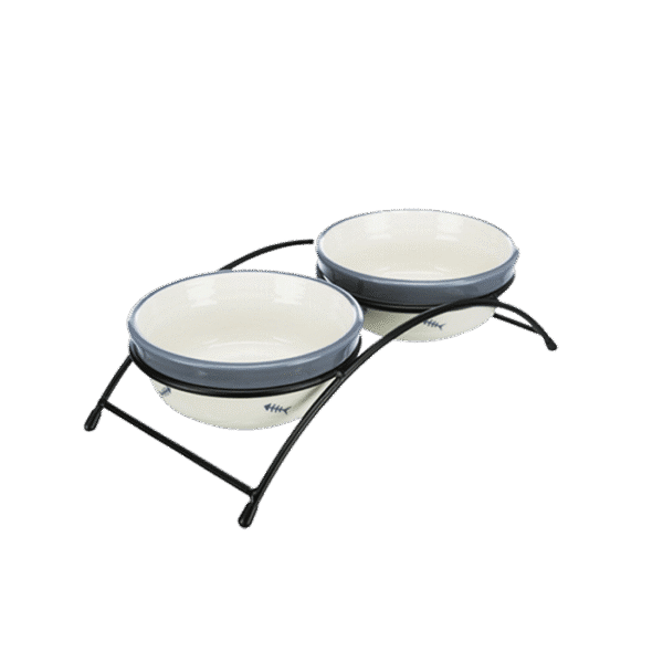 TRIXIE CERAMIC SET DOUBLE BOWL METAL