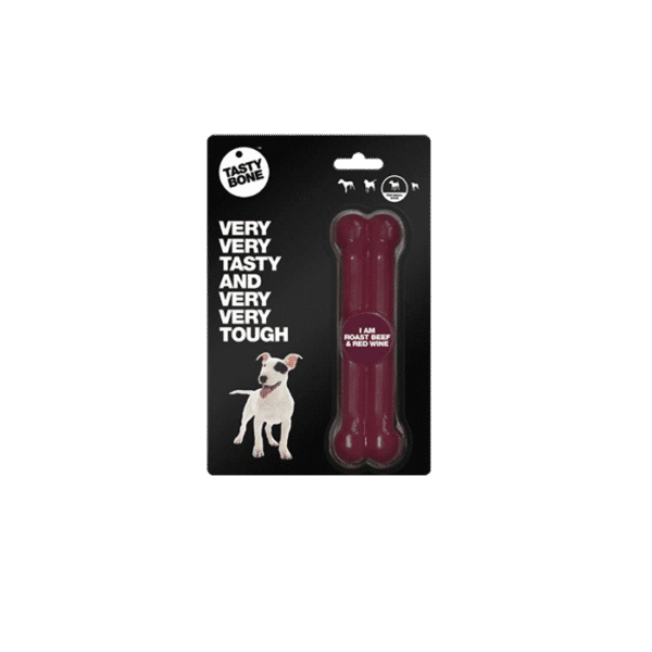 TASTYBONE NYLON DOG CHEW BONE - ROAST BEEF & RED WINE SMALL