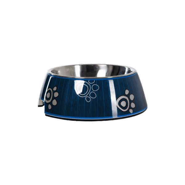 ROGZ BUBBLE DOG BOWL 2 IN 1 NAVY PAW MEDIUM