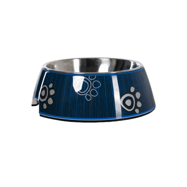 ROGZ BUBBLE DOG BOWL 2 IN 1 NAVY BLUE PAW LARGE