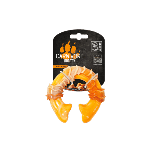M PETS CARNIVORE DOG TOY RING BACON SCENT SMALL