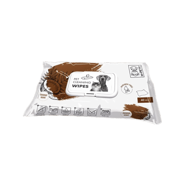 M PETS CLEANING WIPES COCONUT 40PCS