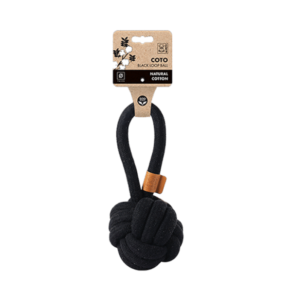 M PETS BLACK LOOP BALL MEDIUM