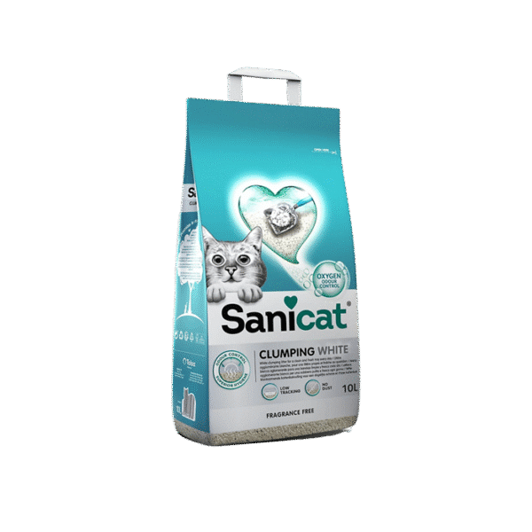 SANITACAT ACTIVE WHITE ULTRA CLUMPING LITTER - 10L