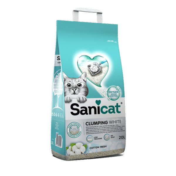 SANITACAT ACTIVE WHITE ULTRA CLUMPING LITTER - 20L