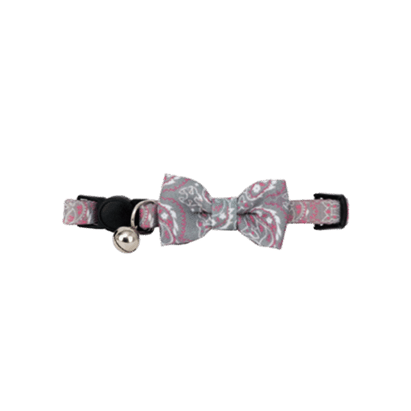 PAWISE CAT COLLAR WITH BOWKNOT GREY