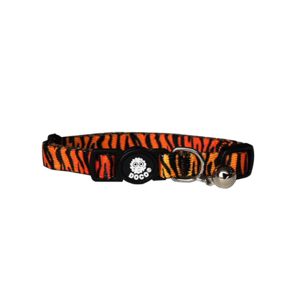 DOCO FURBALL CAT COLLAR BREAKAWAY ORANGE ZEBRA