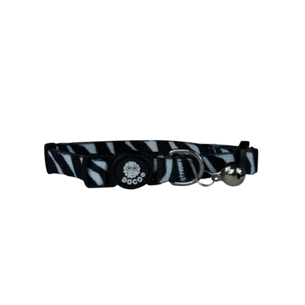 DOCO FURBALL CAT COLLAR BREAKAWAY BLACK ZEBRA