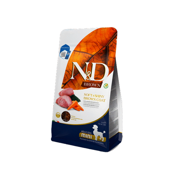 N&D DOG MINI ADULT BROWN LAMB & SPIRULINA 2KG
