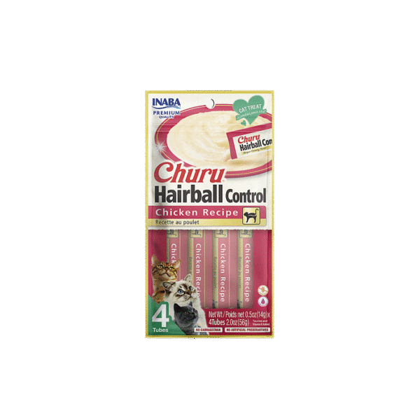 INABA CHURU HAIRBALL CONTROL CHICKEN 4X14G